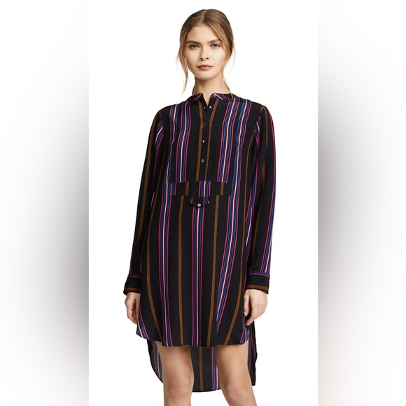 Figue Dresses & Skirts - Figue Thalie Ashbury-Stripe Long-Sleeve High-Low‎ Tunic 100% Silk